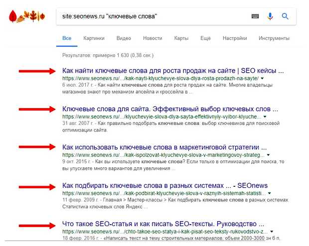 Как искать ключевые слова по сайту
