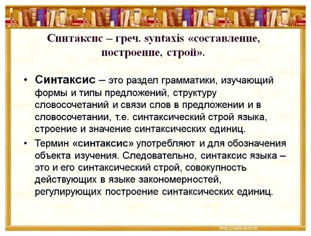 Что такое синтаксис простыми словами